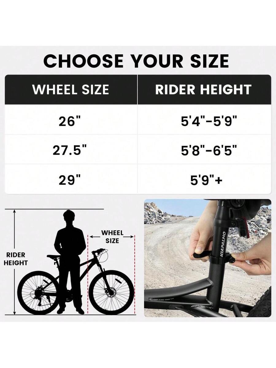 26 Inch Mountain Bike,21 Speed With High-Carbon Steel Frame Bike For Adults,Dual Disc Brake Mountain Bicycle For Men Womens Adult Bicycle