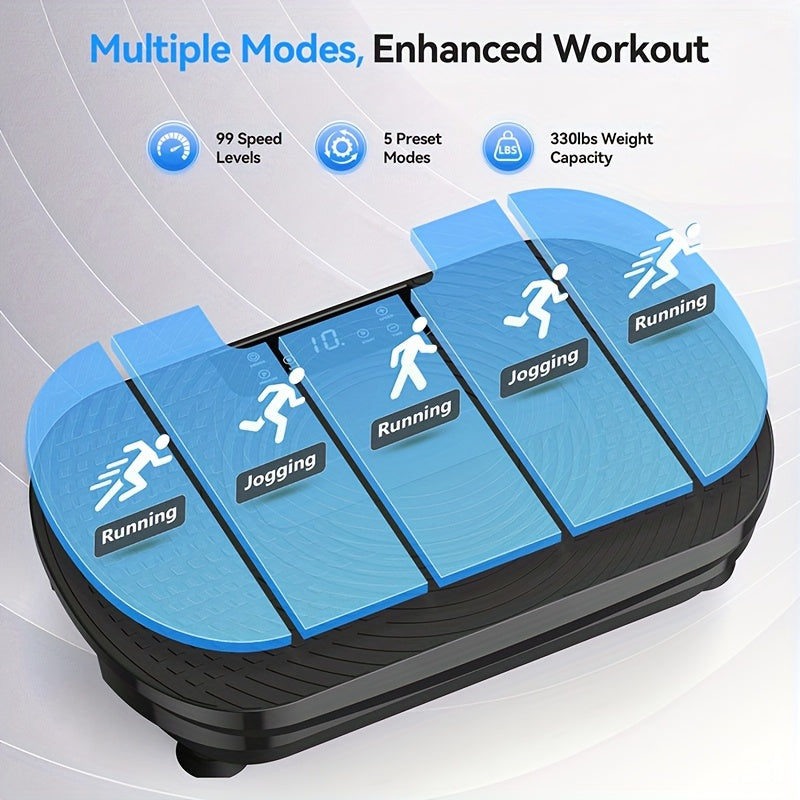 Vibration Plate Exercise Machine – 99 Speeds, 9 Programs, Remote & LED Display, Resistance Bands, Portable Home Gym Equipment